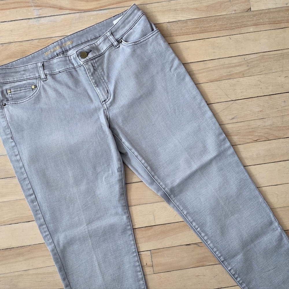 Michael Kors Izzy Skinny Jeans β Gray Stretch Denim, Size 10 - Picture 6 of 6